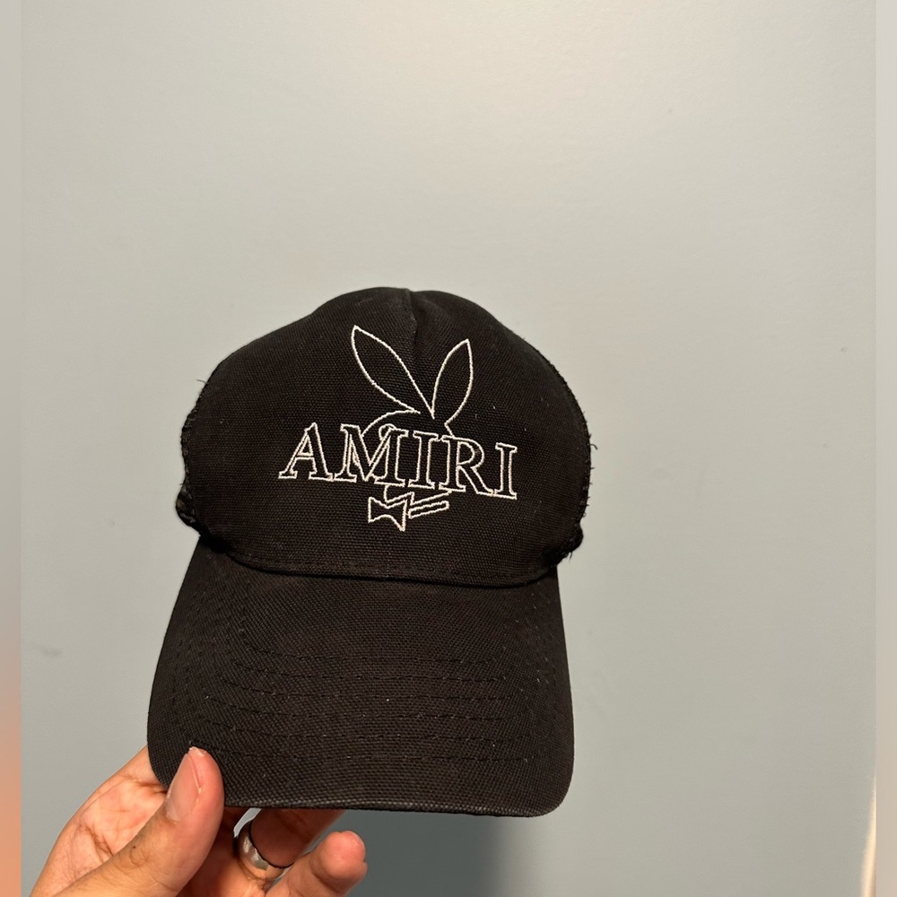 Amiri Reverse Bunny Black Trucker Hat